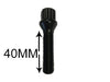 Set of 20 alloy wheel bolts M14 x 1.5 Cone seat Black Cone 40mm Thread length