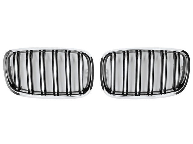 BMW X6 E71 Kidney grill Grilles Chrome & Black Twin Bar M Style from 2008