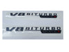 V8 Biturbo 4Matic+ badge in Chrome Set