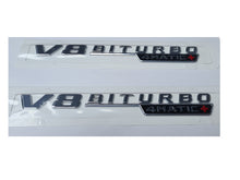 Load image into Gallery viewer, V8 Biturbo 4Matic+ badge in Chrome Set