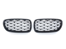 Load image into Gallery viewer, BMW 5 Series F10 F11 Saloon Touring Diamond Kidney Grill Grilles Gloss Black