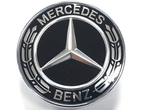 mercedes black bonnet badge