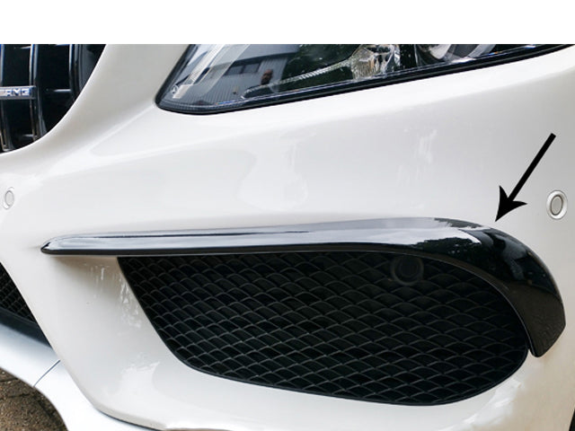 Mercedes C Class Front Flics Set Gloss Black AMG Line & C43 Until March 2018 C205 W205 S205 A205
