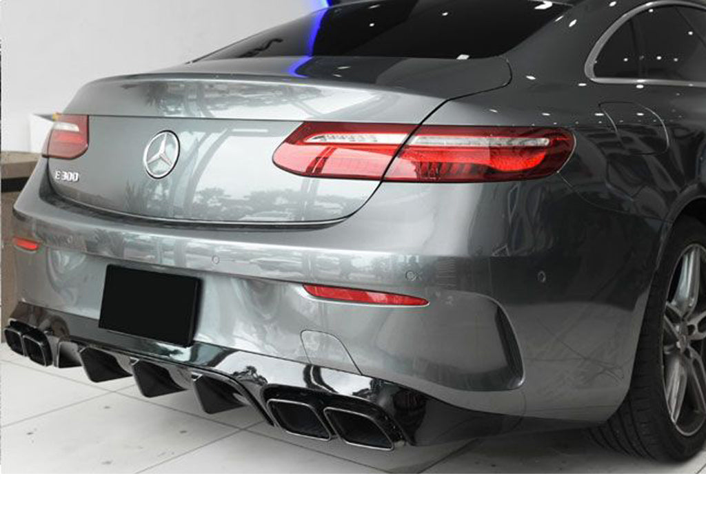 AMG E63 Style Diffuser & Exhaust Tailpipes Package C238 A238 Night Package Black
