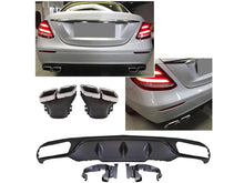 Afbeelding in Gallery-weergave laden, AMG W213 Diffuser &amp; Tailpipe package with Chrome tailpipes For Standard Mercedes Rear Bumper Models Until July 2020