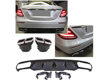 Indlæs billede til gallerivisning AMG W213 Diffuser &amp; Tailpipe package with Chrome tailpipes For Standard Mercedes Rear Bumper Models Until July 2020