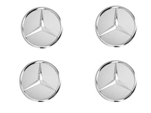 Indlæs billede til gallerivisning Mercedes alloy wheel centre caps Silver finish