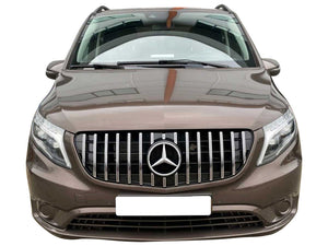 Mercedes W447 Vito Panamericana GT GTS Grille Gloss Black with Chrome Bars until May 2019
