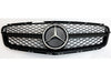 Mercedes C Class W204 C63 Style Grille Matt Black with Separate Top Frame Bar