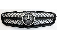 Indlæs billede til gallerivisning Mercedes C Class W204 C63 Style Grille Matt Black with Separate Top Frame Bar