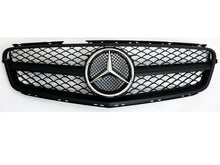 Indlæs billede til gallerivisning Mercedes C Class W204 C63 Style Grille Matt Black with Separate Top Frame Bar