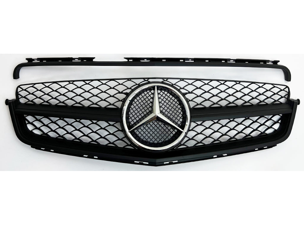 For BENZ 08-14 W204 C-Sedan SL-C Tuning Front Frame Grille All Gloss Black  Color