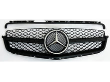 Indlæs billede til gallerivisning Mercedes C Class W204 C63 Style Grille Matt Black with Separate Top Frame Bar
