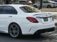 AMG C63 Facelift Diffuser & Exhaust Tailpipes Package W205 S205 Night Package Black OR Chrome