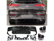 AMG GLE53 Coupe Diffuser and Tailpipe package in Night Package Black or Chrome AMG Style