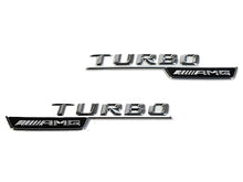 Indlæs billede til gallerivisning Turbo AMG Badge for Wings Chrome finish - Set of 2pcs