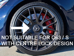 AMG Alloy Wheel Centre Caps Matt Black Centre Lock Design