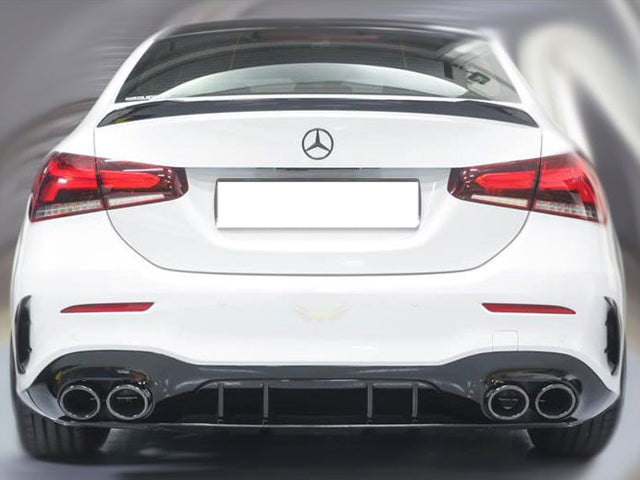 AMG A45 Diffuser & Night Package Tailpipes V177 A Class Saloon Sedan
