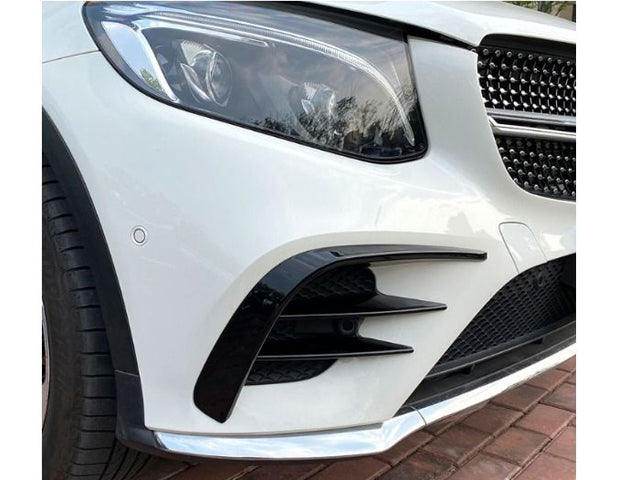 Front Bumper Front Aero Flics Canard Set Gloss Black GLC X253 SUV C253 Coupe AMG Line Bumper ONLY