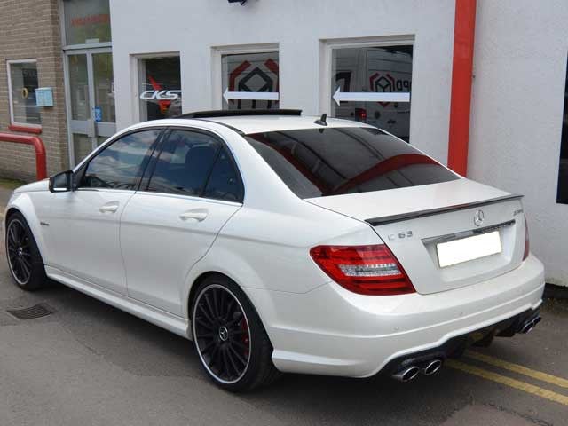 W204 C Class boot trunk lid spoiler AMG C63 Style Gloss Black