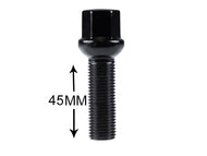 Set of 20 alloy wheel bolts M12 x 1.5 Ball seat Black