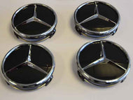 Mercedes alloy wheel centre caps Black finish