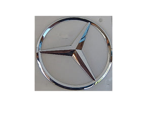 Mercedes Benz Chrome Star emblem 85mm - easy fit via pre-applied adhesive tape - SOLD AS 1PC