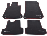 Mercedes C204 C Class Coupe Genuine AMG Velour Floor Mat set with Red Border LHD
