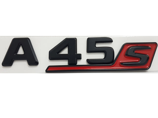 A45 S emblem Satin Black with Red