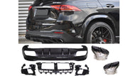 AMG GLE63 SUV Diffuser and Tailpipe package in Night Package Black or Chrome AMG Style