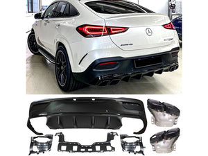AMG GLE63 Coupe Diffuser and Tailpipe package in Night Package Black or Chrome AMG Style