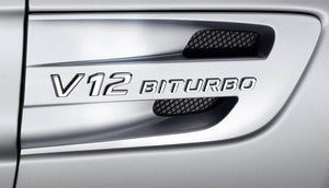 V12 Biturbo badge in Chrome - Genuine