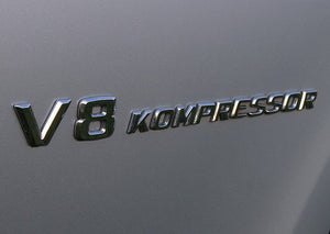 V8 Kompressor badge in Chrome - Genuine