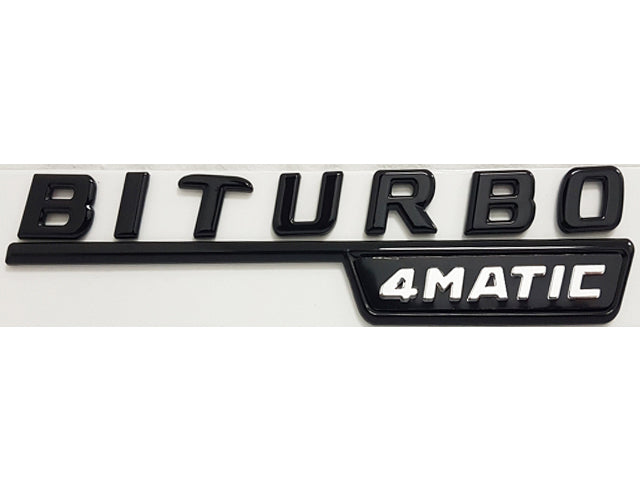 Mercedes BiTurbo 4MATIC emblem badge Set Gloss Black NEW AMG 2016+ MODELS