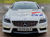 Mercedes SLK R172 Panamericana Grille Black with Chrome Bars