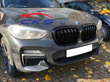 Carica l&#39;immagine nel visualizzatore di Gallery, BMW X3 G01 Kidney grill Grilles Twin Bar Gloss Black M Performance from 2018