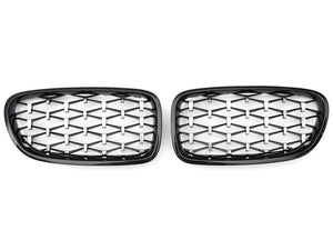 BMW 5 Series F10 F11 Saloon Touring Silver Diamond Kidney Grill Grilles