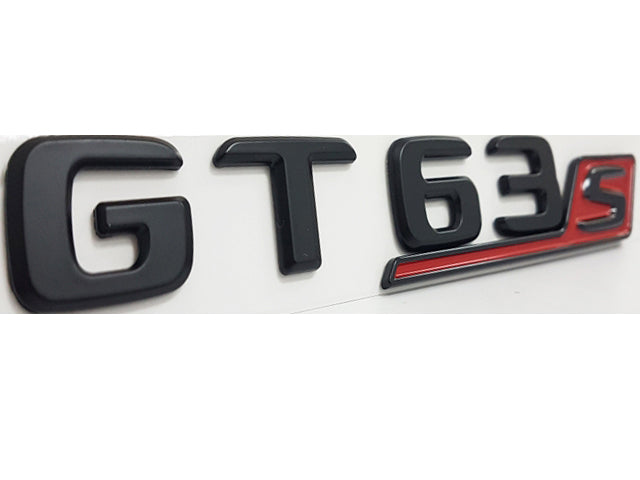 GT63 S boot trunk badge Matt Black with Red S