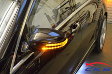 Load image into Gallery viewer, Mercedes W209 CLK R230 SL Arrow Style LED Mirror covers Obsidian Black 197U