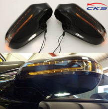 Load image into Gallery viewer, Mercedes W209 CLK R230 SL Arrow Style LED Mirror covers Obsidian Black 197U