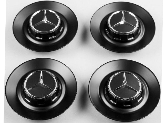 Mercedes Alloy Wheel Centre Caps in Matt Black ONLY FOR AMG FORGED ALLOY WHEELS