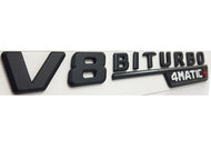 V8 Biturbo 4Matic+ badge in Satin Black Set