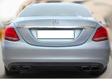 Carica l&#39;immagine nel visualizzatore di Gallery, W205 C Class AMG Style Diffuser &amp; Exhaust Tailpipes Package W205 S205 Night Package Black OR Chrome Models without AMG Line Rear Bumper