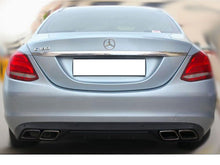 Afbeelding in Gallery-weergave laden, W205 C Class AMG Style Diffuser &amp; Exhaust Tailpipes Package W205 S205 Night Package Black OR Chrome Models without AMG Line Rear Bumper